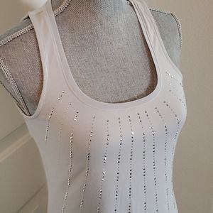 WHBM Silver Studded Top